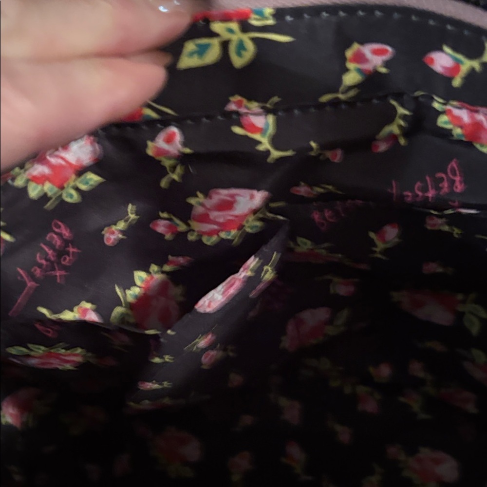 Betsey Johnson Quilted Pink Shoulder Bag with Scarf - Picture 5 of 7